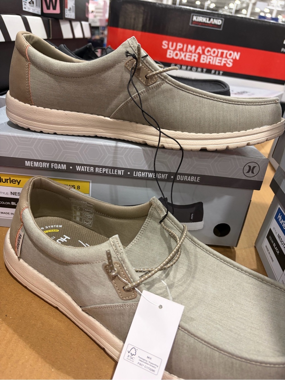 Hurley cream Men's Slip-On  Loafers llightweight water repellent new no box